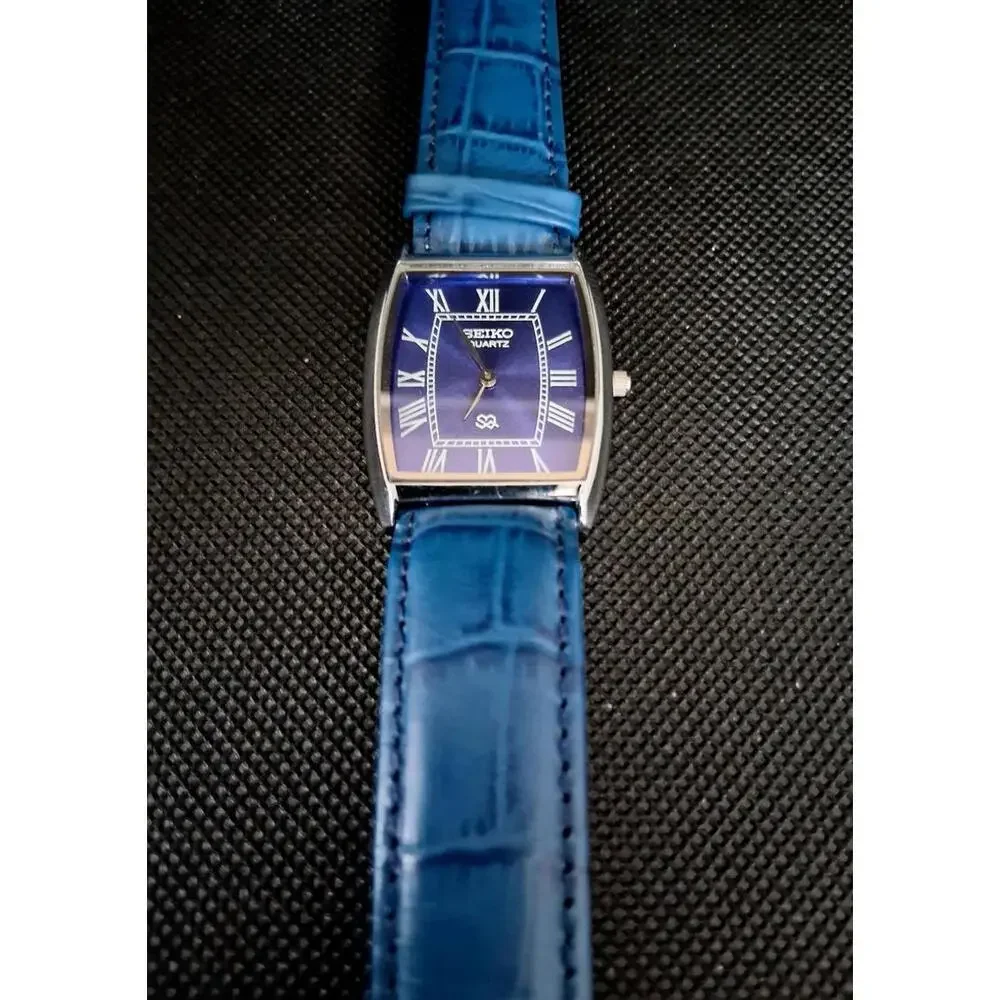 Vintage Men's Seiko Barrel/Tonneau Leather Tank Watch RARE